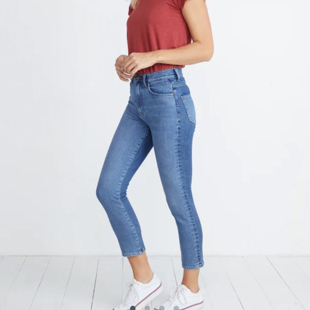 Marine Layer Cleo Jean vintage straight leg jeans blue denim size 27